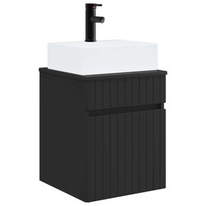 vidaXL Wall-mounted Sink Vanity Black 39 x 41 x 62.5 cm