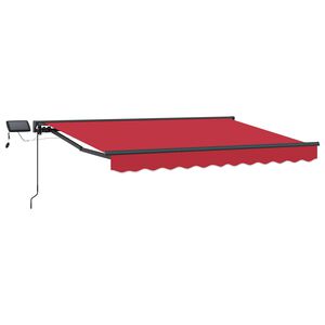 vidaXL Manual Awning Frame with LEDs Red and Anthracite 3 x 2.5 m