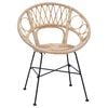 vidaXL Dining Chair 2 pcs Natural 65 x 55.5 x 81 cm Rattan and Iron