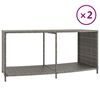 vidaXL Storage Shelves 2 pcs Grey Poly Rattan