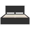 vidaXL Bed Frame with Headboard Black 150 x 200 cm Solid Pine Wood