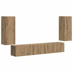vidaXL TV Cabinet Set 4 pcs Artisan Oak Engineered Wood