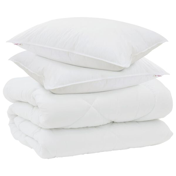 vidaXL Winter Duvet with Pillow 3 pcs White Microfiber