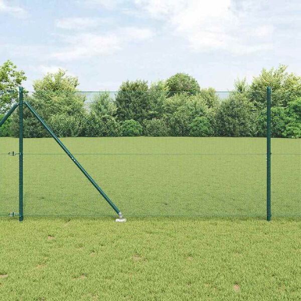 vidaXL Fence Post Green 10 x 1.4 m (12 x 12 mm mesh) Steel and PVC