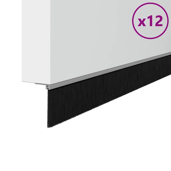 vidaXL Screw-on Door Brush Seals 12 pcs Silver 100 cm Aluminium Alloy