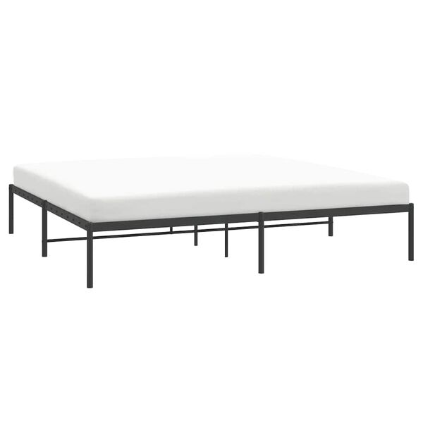 vidaXL Metal Bed Frame without Mattress Black 200x200cm