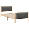 vidaXL Bed frame Brown and dark grey 90 x 200 cm Solid pine wood