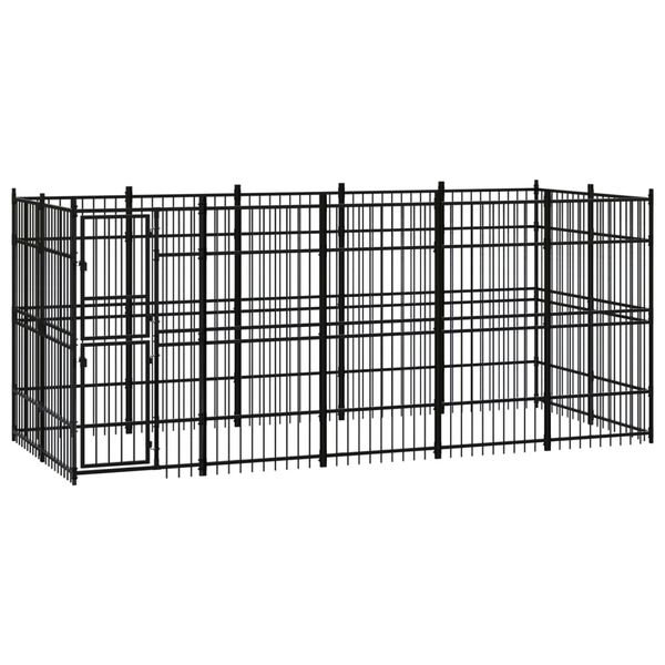 vidaXL Outdoor Dog Kennel Steel 9.22 m&sup2;