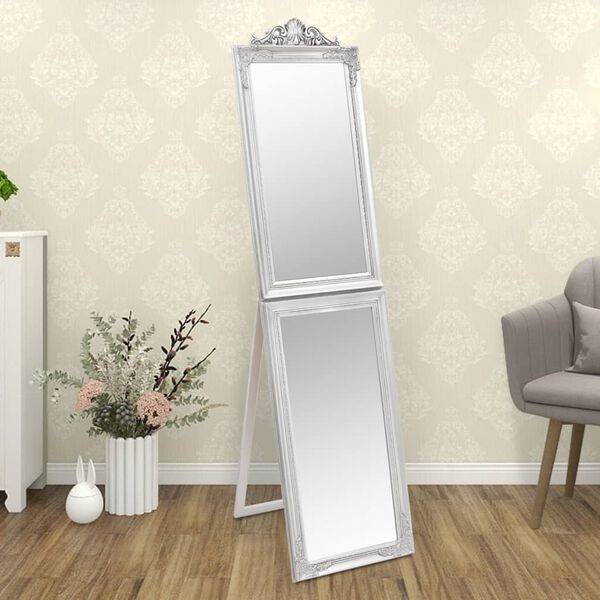 vidaXL Free-Standing Mirror Silver 50x200 cm