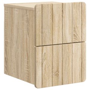 vidaXL Wall-Mounted Bedside Cabinet Sonoma Oak 33 x 34.5 x 43 cm