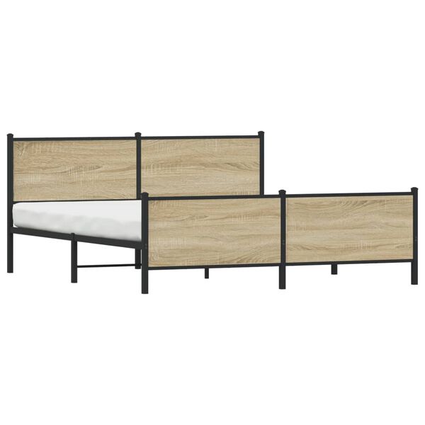 vidaXL Metal Bed Frame without Mattress Sonoma Oak 183x213 cm