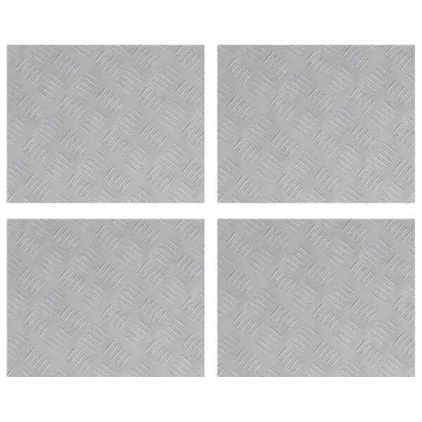 vidaXL Checker Plates 4 pcs Silver 50 x 40 cm Aluminium