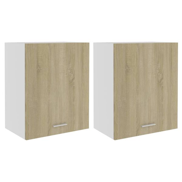 vidaXL Hanging Cabinet Lyons 2 pcs Sonoma Oak 50x31x60 cm Engineered Wood