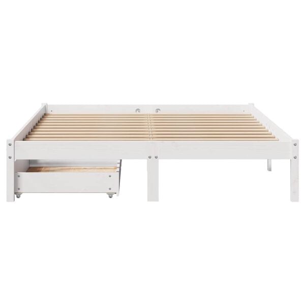 vidaXL Bed Frame without Mattress White 140x200 cm Solid Wood Pine
