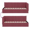 vidaXL Corner Bed Frame with Headboard Wine Red 90 cm x 190 cm Velvet
