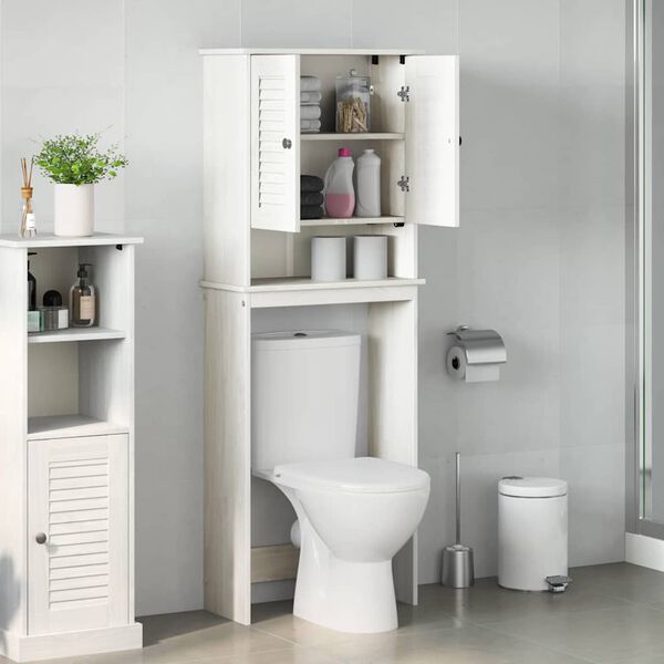 vidaXL Toilet Cabinet VIGO White and Antique White 60 x 27 x 161 cm