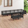 vidaXL 8 Piece Garden Lounge Set Solid Wood Pine Black