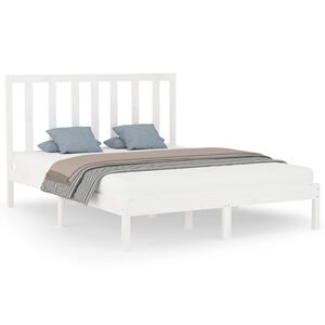 vidaXL Bed Frame without Mattress White 160x200 cm Solid Wood