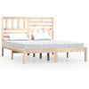 vidaXL Bed Frame without Mattress 135x190 cm Double Double Solid Wood Pine