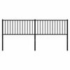 vidaXL Metal Replace Headboard Black 200 cm