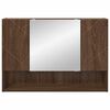 vidaXL Mirror Cabinet Brown Oak 80 x 17 x 55 cm Engineered Wood