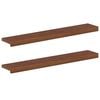 vidaXL Window Sills 2 pcs Dark Brown 100 x 15 x 2 cm Solid Oak Wood