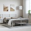 vidaXL Metal Bed Frame without Mattress with Footboard&nbsp;White 150x200cm