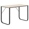 vidaXL Computer Desk | Black and oak | Engineered wood, powder-coated metal