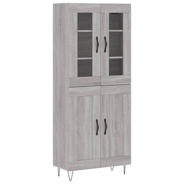 vidaXL Highboard Grey Sonoma 69.5x34x180 cm Engineered Wood