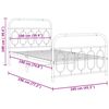 vidaXL Metal Bed Frame without Mattress with Footboard White 100x190cm