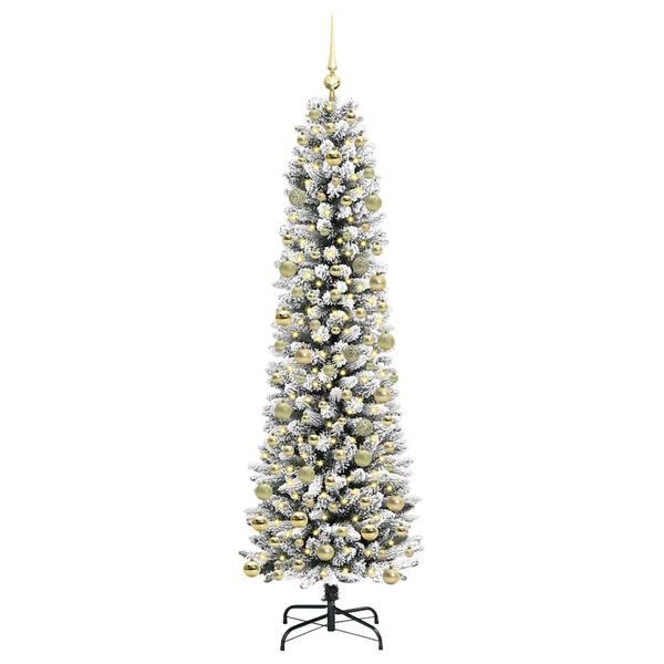 vidaXL Artificial Christmas Tree with 300 LEDs with Stand White 210 cm