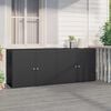 vidaXL Garden Storage Cabinet Black 198x55.5x80 cm Poly Rattan
