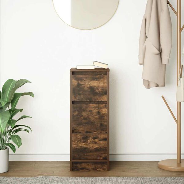 vidaXL Sideboard Smoked Oak 29.5x34x76 cm Engineered Wood