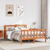 vidaXL Bed Frame with Headboard without Mattress Wax Brown 120x200 cm