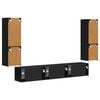 vidaXL TV Cabinet Set Wall-mounted 4 pcs Black Engineered Wood