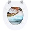 vidaXL WC Toilet Seats 2 pcs with Lids MDF Muschel Design
