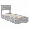 vidaXL Storage Bed with Drawer Grey Sonoma 75 x 190 cm Engineered Wood