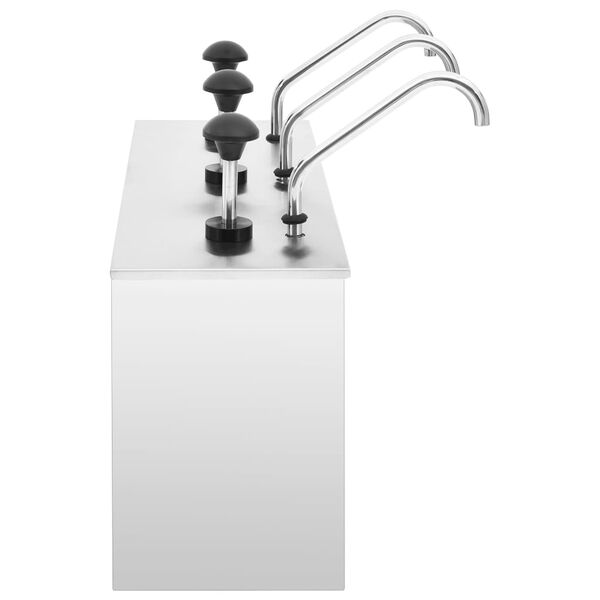 vidaXL Sauce Dispenser Stainless Steel 3 x 3.5 L