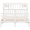 vidaXL Bookcase Bed without Mattress White 150x200 cm King Solid Wood Pine