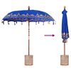 vidaXL Balinese Parasol Blue 215 x 215 x 260 cm Cotton and solid wood