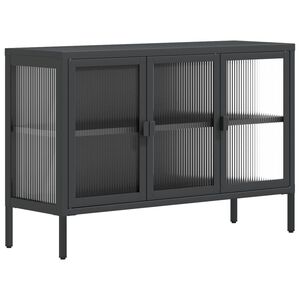 vidaXL Sideboard Black 105x35x70 cm Glass and Steel
