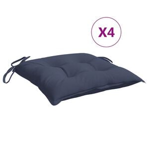 vidaXL Chair Cushions 4 pcs Navy Blue 40x40x7 cm Oxford Fabric