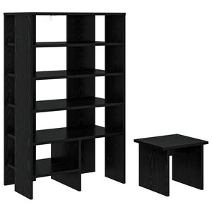 vidaXL Shoe Cabinet 2 pcs 62 x 35 x 100 cm Engineered Wood Black Oak