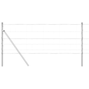 vidaXL Ground Fix Welded Wire Fence 25 x 0.8 m Galvanised Steel Silver