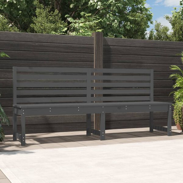 vidaXL Garden Bench Grey 201.5 cm Solid Wood Pine