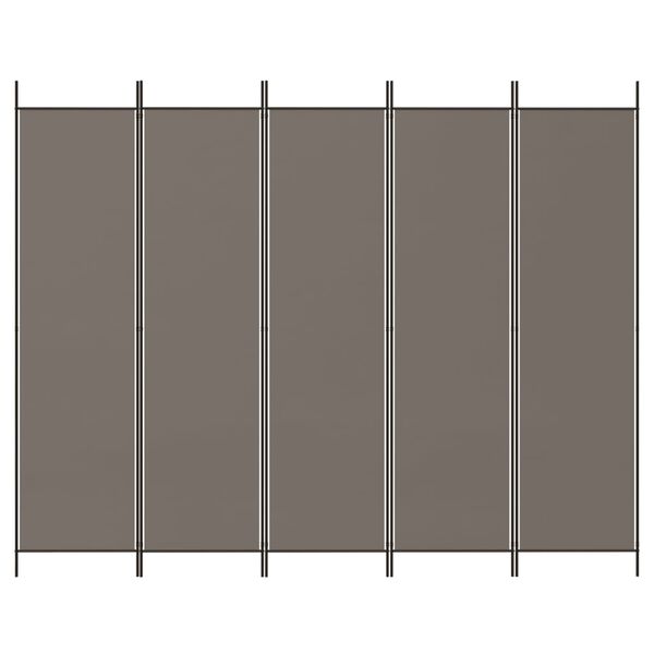 vidaXL 5-Panel Room Divider Anthracite 250x220 cm Fabric