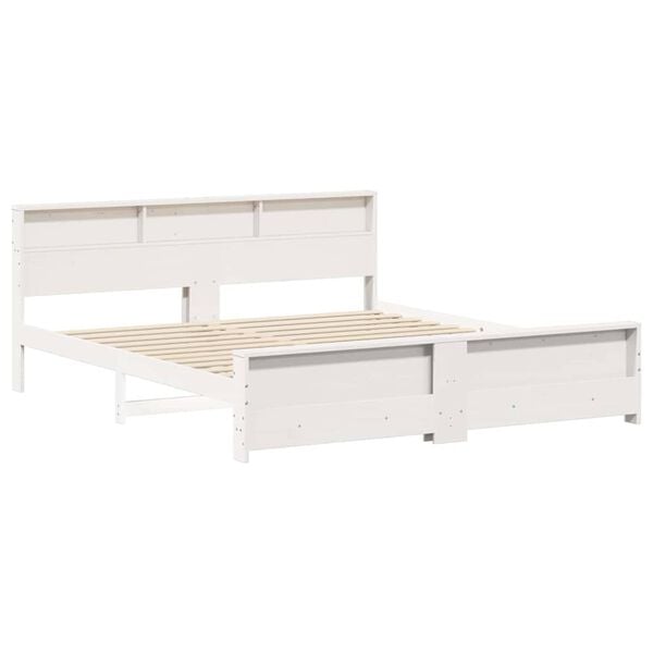 vidaXL Bed Frame with Headboard White 180 x 200 cm Engineered Wood