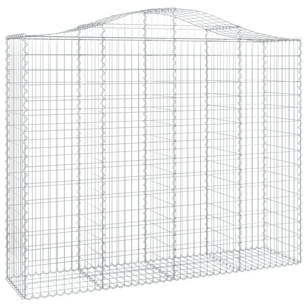 vidaXL Arched Gabion Baskets 30 pcs 200x50x160/180 cm Galvanised Iron