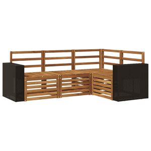 vidaXL Sofa Sets 4 pcs Solid Acacia Wood