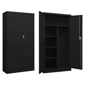 vidaXL Locker Cabinet Black 90x40x180 cm Steel